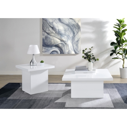 Coaster Devar Contemporary White High Gloss Coffee Table Model 710898-S2