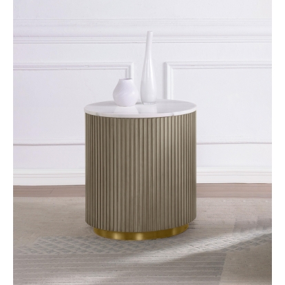 Coaster Jason Contemporary White Marble End Table Model 711417