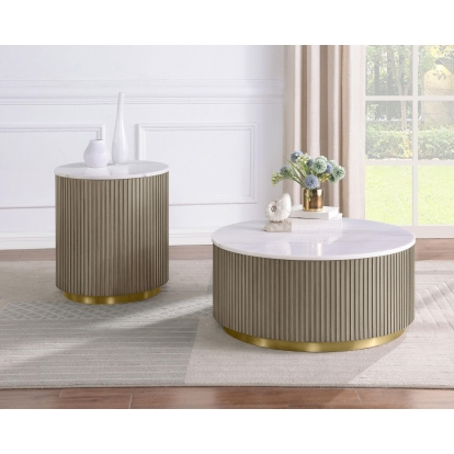 Coaster Jason Contemporary White Marble End Table Model 711418-S2