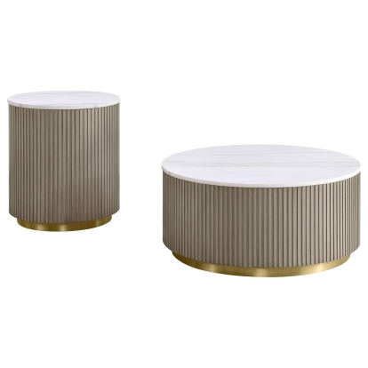 Coaster Jason Contemporary White Marble End Table Model 711418-S2