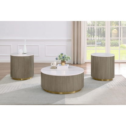 Coaster Jason Contemporary White Marble End Table Model 711418-S3