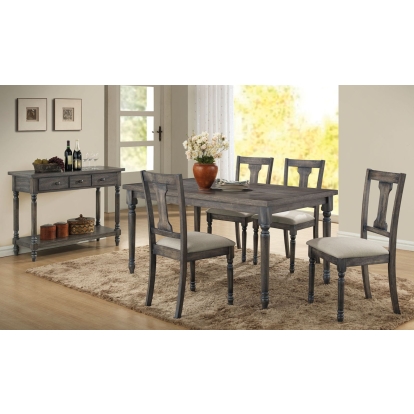 ACME Wallace Weathered Gray Dining Table Model 71435