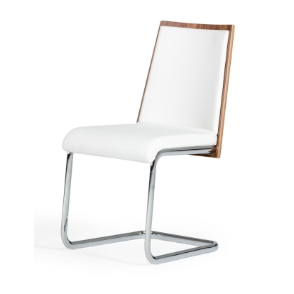 Morgan Modern White & Walnut Dining Chair (Set of 2) White Dining Chair 71699Z VGEWF3175BE-WHT