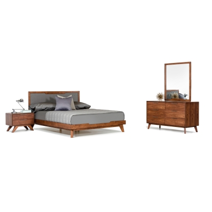 Nova Domus Soria Mid-Century Grey & Walnut Bedroom Set Walnut Bedroom Set 72076|72077|75352 VGMASORIA-SET