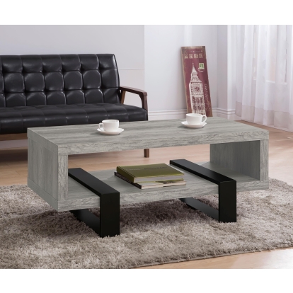 Coaster Dinard Contemporary Grey Driftwood Coffee Table Model 720878