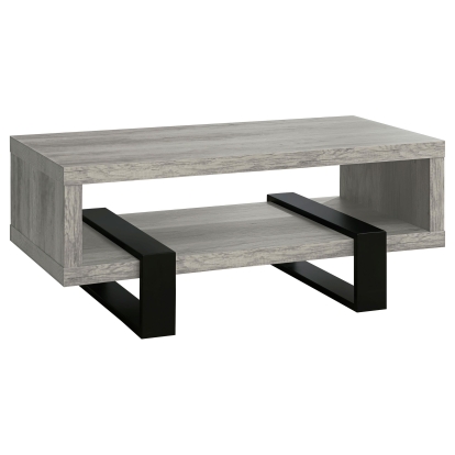 Coaster Dinard Contemporary Grey Driftwood Coffee Table Model 720878
