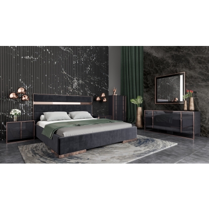 Nova Domus Cartier Modern Black & Rosegold Bedroom Set Black Bedroom Set 72099|72097 VGVCCARTIER-SET