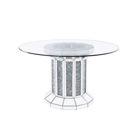 ACME Noralie Mirrored & Faux Diamonds Dining Table Model 72140