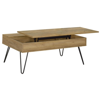 Coaster Fanning Rustic Golden Oak Lift Top Coffee Table Model 723368