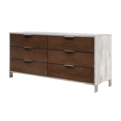 Nova Domus Conner Modern Dark Walnut & Faux Concrete Dresser Walnut Dresser 72351 VGAN-CONNER-DSR-DK
