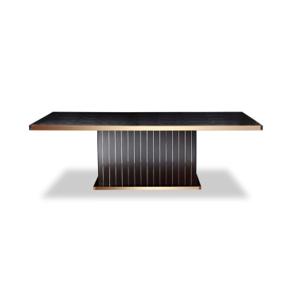 A&X Talin Modern Black Crocodile & Rosegold Dining Table Black Dining Table 72365 VGUNCC842-240