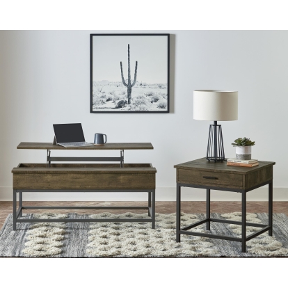 Coaster Byers Rustic Brown Oak Lift Top Coffee Table Model 723778-S2