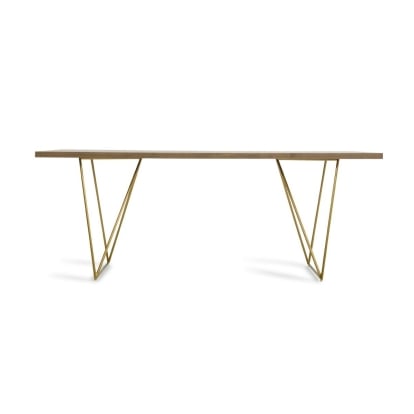 LA Furniture Marcia Mid-Century Tobacco & Antique Brass Dining Table VGGU2857DT-A Contemporary Style by Vig Furnitrue Number 72462 Catch Home Goods
