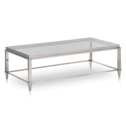 LA Furniture Agar Modern Glass & Stainless Steel Coffee Table VGHB235D Contemporary Style by Vig Furnitrue Number 72761 Catch Home Goods