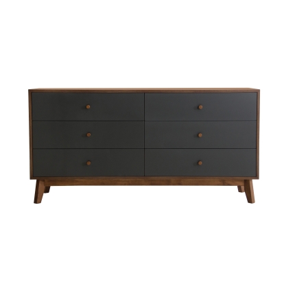 Nova Domus Dali Mid-Century Grey & Walnut Dresser Walnut Dresser 72950 VGMABR-31-DRS