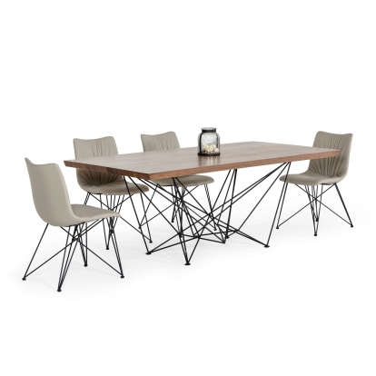Modrest Naomi Modern Walnut Dining Table Walnut Dining Table 73219 VGEWF2203AA