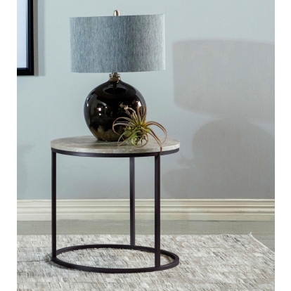 Coaster Lainey Contemporary Grey Faux Marble End Table Model 736027