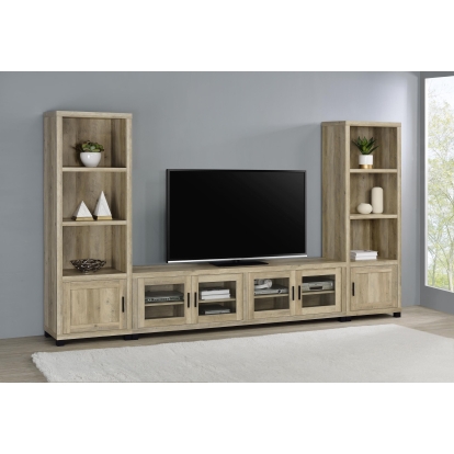 Coaster Sachin Transitional Distressed Pine Entertainment Center - Overall Model 736283-Set