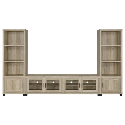Coaster Sachin Transitional Distressed Pine Entertainment Center - Overall Model 736283-Set
