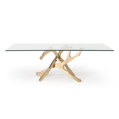 Modrest Legend Modern Glass & Gold Dining Table Other Dining Table 73728 VGVCT8111-GLD