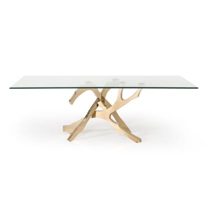 LA Furniture Legend Modern Glass & Gold Dining Table VGVCT8111-GLD Contemporary Style by Vig Furnitrue Number 73728 Catch Home Goods