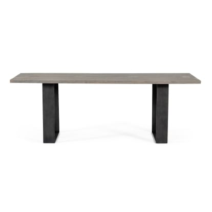 LA Furniture Murphy Modern Grey Aged Oak & Black Metal Dining Table VGEDLU322014 Contemporary Style by Vig Furnitrue Number 73842 Catch Home Goods