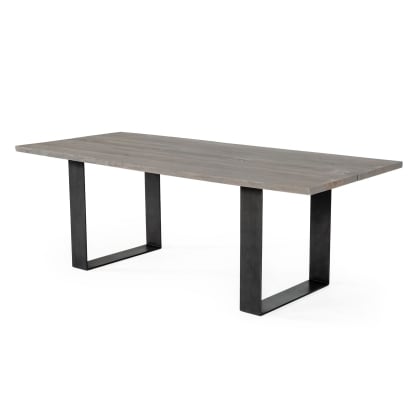 LA Furniture Murphy Modern Grey Aged Oak & Black Metal Dining Table VGEDLU322014 Contemporary Style by Vig Furnitrue Number 73842 Catch Home Goods