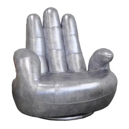 LA Furniture Sosia Italian Modern Silver Leather Hand Accent Chair VGNTSOSIA-H6002 Contemporary Style by Vig Furnitrue Number 73855 Catch Home Goods