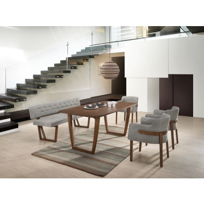 Modrest Jordan Modern Walnut & Grey Dining Set Grey Dining Set 74185 VGMAJORDAN-SET-1