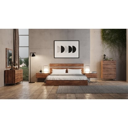 LA Furniture Queen Lorenzo Italian Modern Light Oak 4-Piece Bedroom Set VGACLORENZO-4PC-SET-Q Contemporary Style by Vig Furnitrue Number 85625 Catch Home Goods