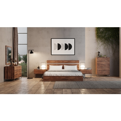 Nova Domus Lorenzo Italian Modern Light Oak Bedroom Set Walnut Bedroom Set 74480|74331 VGACLORENZO-SET