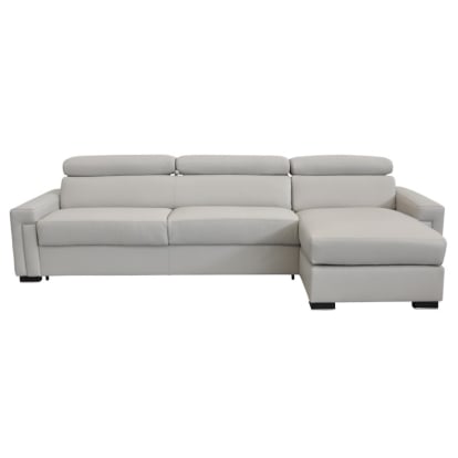 LA Furniture Sacha Modern Light Grey Leather Reversible Sectional Sofa Bed with Storage VGNTSACHA-E3018 Contemporary Style by Vig Furnitrue Number 74624A Catch Home Goods