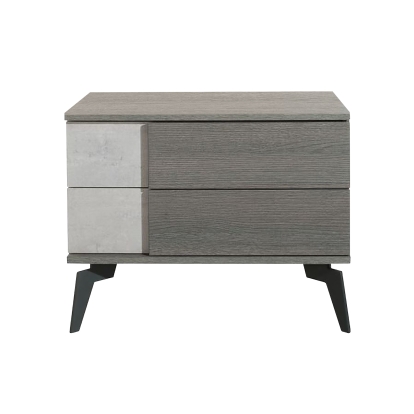 Nova Domus Palermo Italian Modern Faux Concrete & Grey Nightstand Grey Nightstand 74780 VGACPALERMO-NS