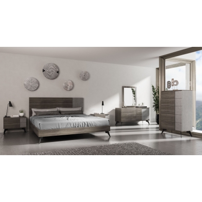 Nova Domus Palermo Italian Modern Faux Concrete & Grey Bedroom Set Grey Bedroom Set 74783|74784 VGACPALERMO-SET