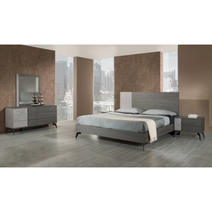 Nova Domus Palermo Italian Modern Faux Concrete & Grey Mirror Grey Mirror 74782A VGACPALERMO-MIR