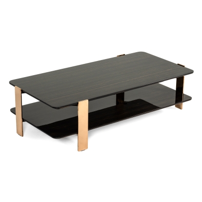 Modrest Leroy Modern Ebony & Rosegold Coffee Table Ebony Coffee Table 74885 VGHB280D-EBN