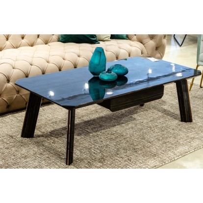 Modrest Chadwick Modern Ebony & Rosegold Coffee Table Ebony Coffee Table 74888 VGHB297D-EBN