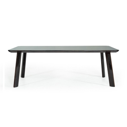 Modrest Chadwick Modern Ebony & Rosegold Dining Table Ebony Dining Table 74891 VGHB297T3-EBN