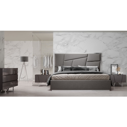 Modrest Chrysler Modern Grey Bedroom Set Grey Bedroom Set 74981|74982 VGVCBD8978-SET-GRY