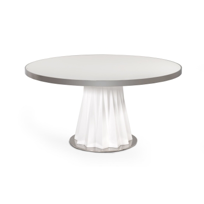 Modrest Cabaret Modern White Round Dining Table White Dining Table 75106 VGVCT1799