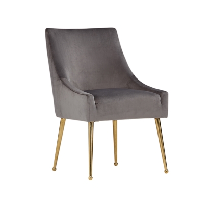 Modrest Castana Modern Grey Velvet & Gold Dining Chair (Set of 2) Grey Dining Chair 75237Z VGRH-RHS-DC-101-GRY