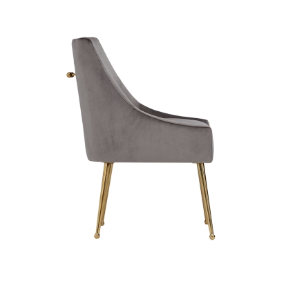 Modrest Castana Modern Grey Velvet & Gold Dining Chair (Set of 2) Grey Dining Chair 75237Z VGRH-RHS-DC-101-GRY