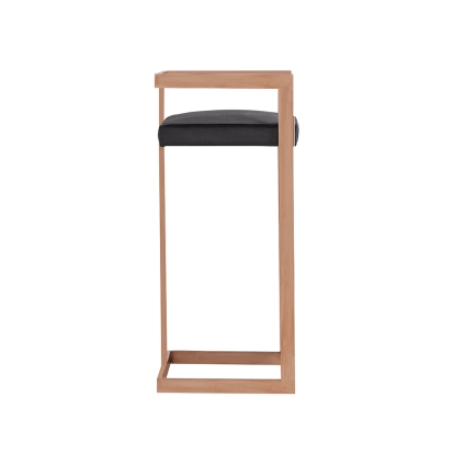 Modrest Halifax Modern Black Velvet & Rosegold Bar Stool Black Bar Stool 75252 VGRH-RHS-DC-212-BLK