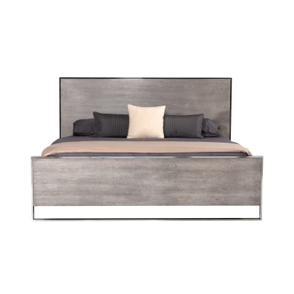 LA Furniture Charlene Modern Grey Elm & Stainless Steel Bed VGVCBD008A-LOW-GRY Contemporary Style by Vig Furnitrue Number 75325|74846 Catch Home Goods