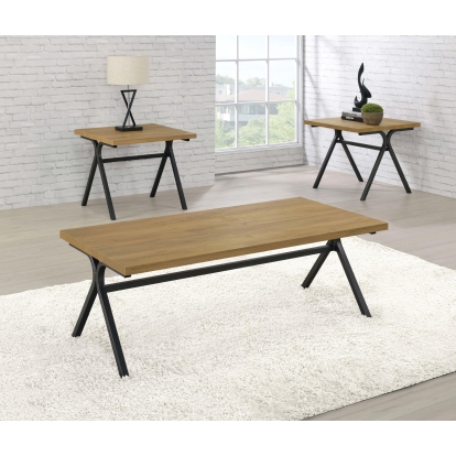Coaster Colmar Rustic Golden Oak Coffee Table Model 753424