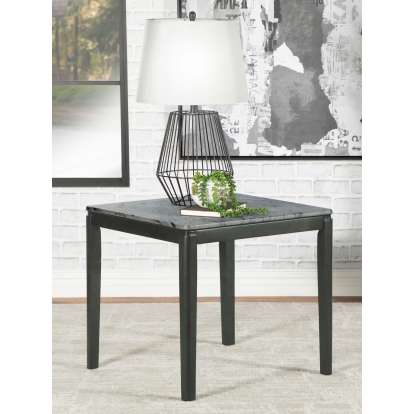 Coaster Mozzi Contemporary Grey Faux Marble End Table Model 753517
