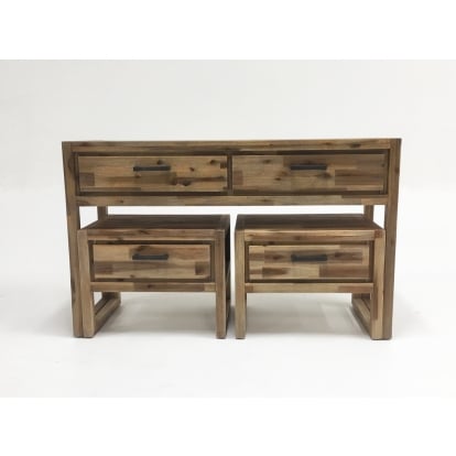 LA Furniture Mandy Modern Nutmeg Acacia Console & End Table Set VGWHMANDY-NUT Contemporary Style by Vig Furnitrue Number 75589 Catch Home Goods