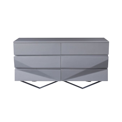 Modrest Duke Modern Grey & Black Gun Chrome Dresser Grey Dresser 75868 VGVCJ1811-D-GRY