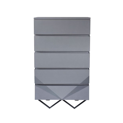 Modrest Duke Modern Grey & Black Gun Chrome Chest Grey Dresser 75870 VGVCJ811-5H-GRY