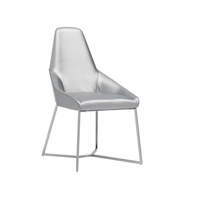Modrest Sarah Modern Pearl Grey Leatherette Dining Chair (Set of 2) Grey Dining Chair 75935Z VGZAY917-PRL